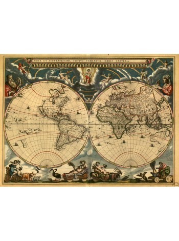 Древняя карта Мира 1664 г