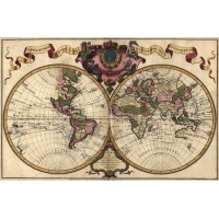 Древняя карта Мира 1720 г