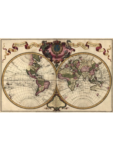 Древняя карта Мира 1720 г