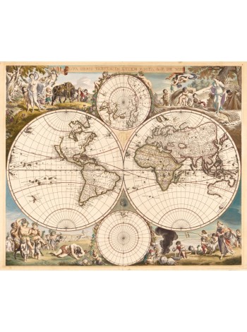 Древняя карта Мира 1688 г