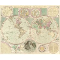 Старинная карта Мира 1760 г