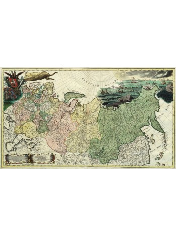 Старая карта России 1745 г