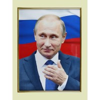 Постер в золотой рамке 30х40 см Путин В.В. (арт. 0204)